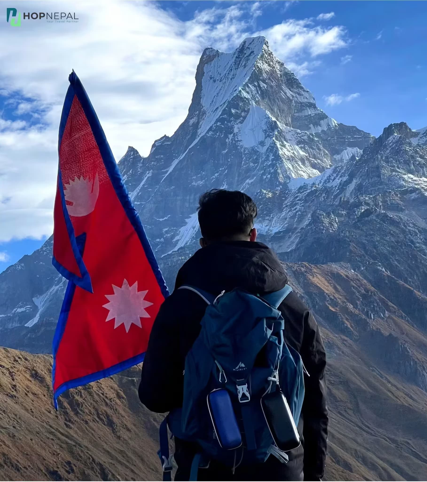 Himalayan mountain peak under clear blue sky